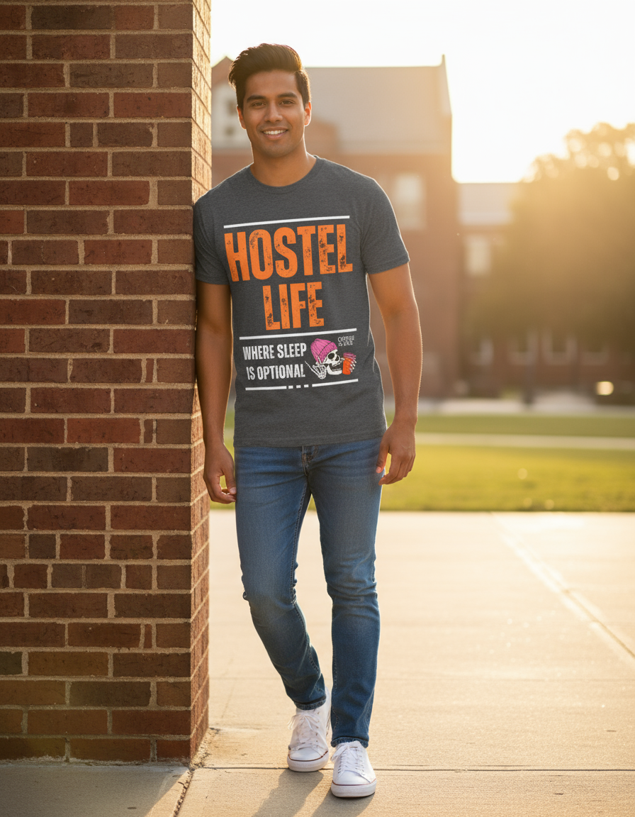 Hostel life: Regular T-shirt | Asphalt