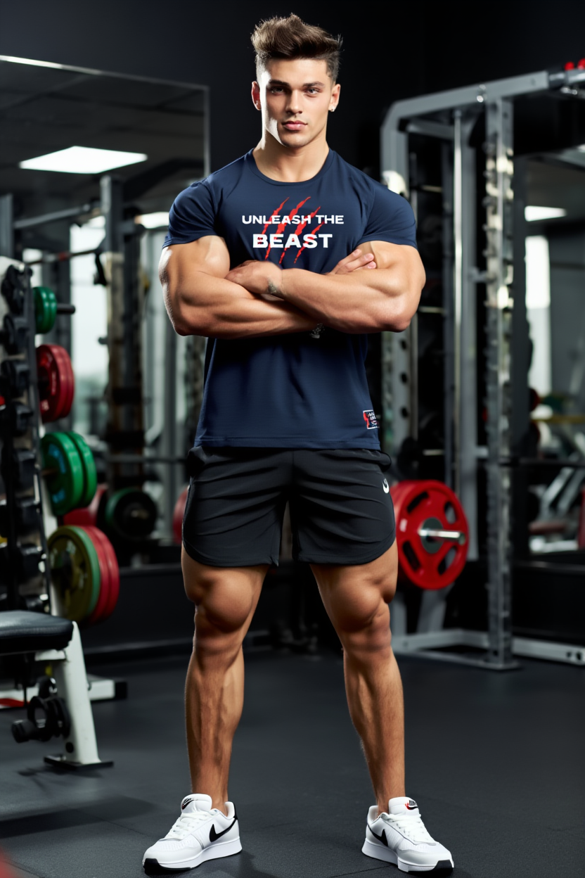 Unleash The Beast: Regular T-shirt | Navy Blue